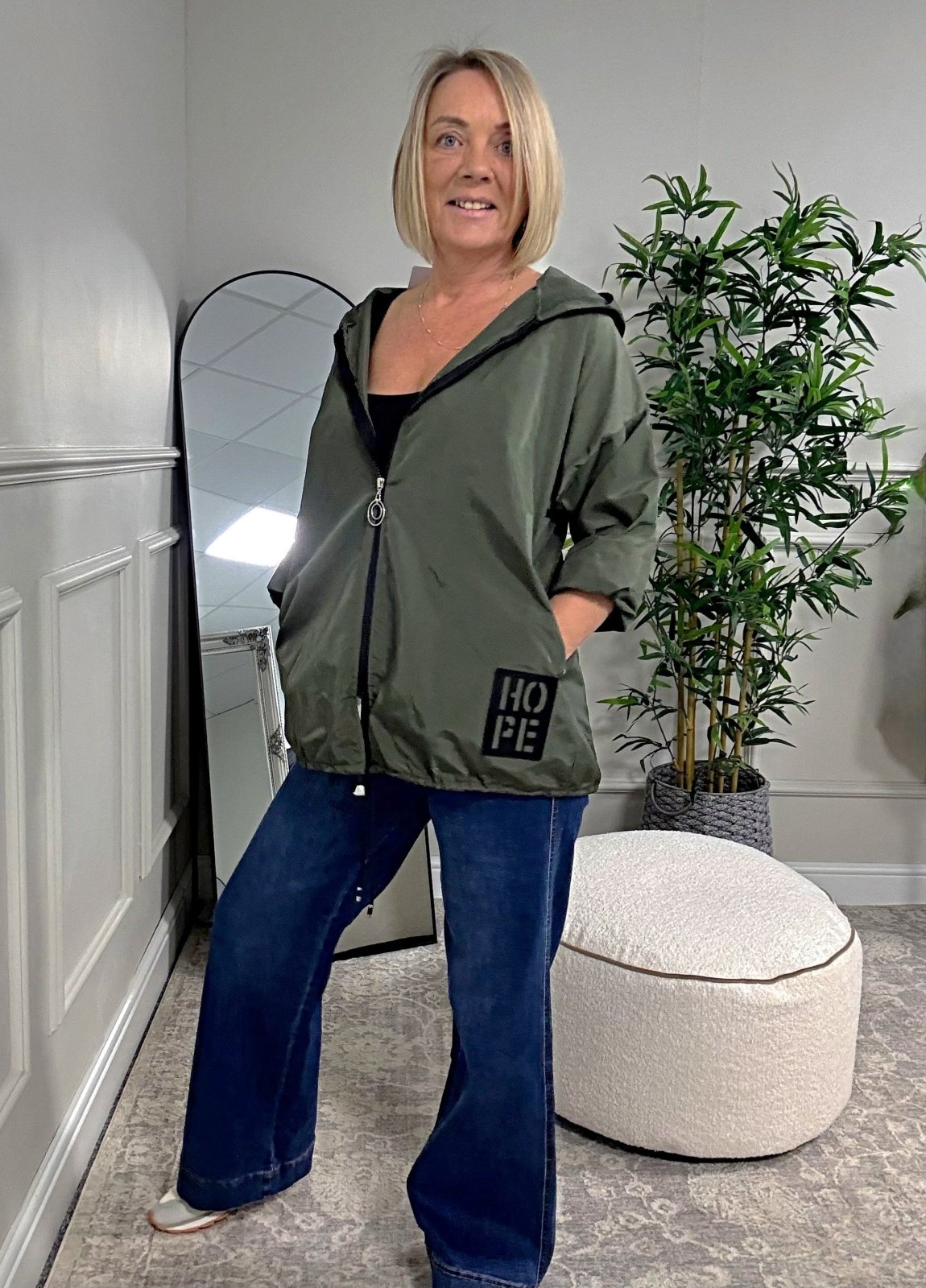 Susan Hope Showerproof Mac Bomber Jacket 8 - 18 Khaki - Susie's Boutique - | Women's Fashion Online