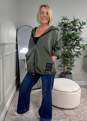 Susan Hope Showerproof Mac Bomber Jacket 8 - 18 Khaki - Susie's Boutique - | Women's Fashion Online