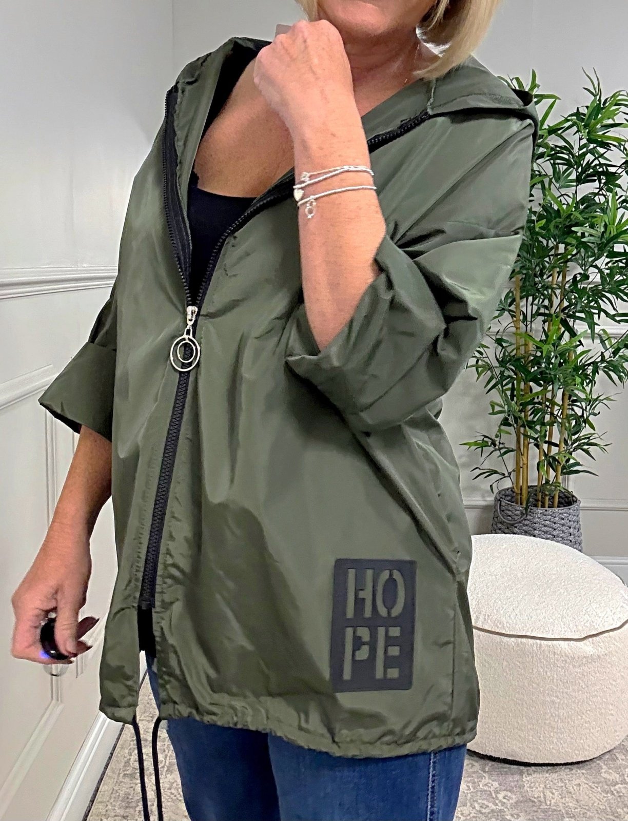 Susan Hope Showerproof Mac Bomber Jacket 8 - 18 Khaki - Susie's Boutique - | Women's Fashion Online