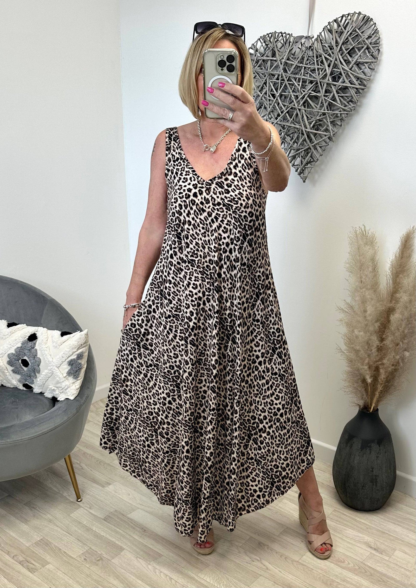 Sienna V-Neck Leopard Maxi Dress 8-18 NO RETURNS ON SALE ITEMS - Susie's Boutique