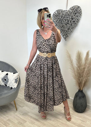 Sienna V-Neck Leopard Maxi Dress 8-18 NO RETURNS ON SALE ITEMS - Susie's Boutique