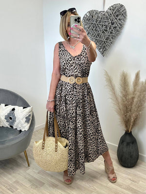Sienna V-Neck Leopard Maxi Dress 8-18 NO RETURNS ON SALE ITEMS - Susie's Boutique
