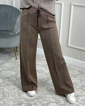 Alexandria Wide Straight Leg Trousers 8 - 18 Mocha - Susie's Boutique - | Women's Fashion Online