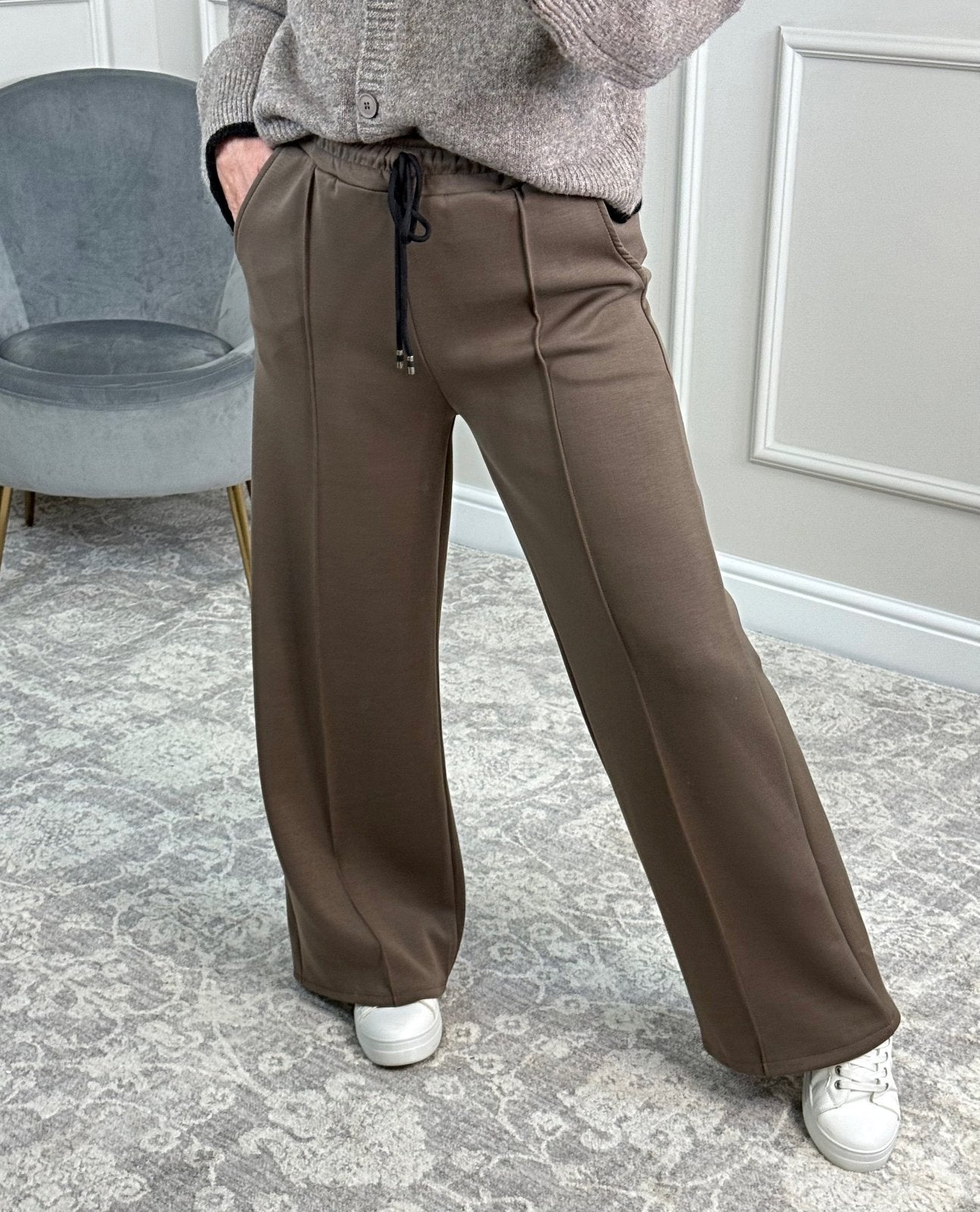 Alexandria Wide Straight Leg Trousers 8 - 18 Mocha - Susie's Boutique - | Women's Fashion Online