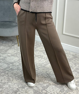 Alexandria Wide Straight Leg Trousers 8 - 18 Mocha - Susie's Boutique - | Women's Fashion Online