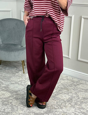 Alexandria Wide Straight Leg Trousers 8 - 18 Wine - Susie's Boutique - | Women's Fashion Online