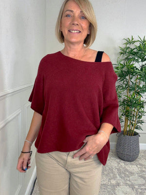 Serelai Luxe Wide - Sleeve Jumper 8 - 18 Wine - Susie's Boutique - | Women's Fashion Online