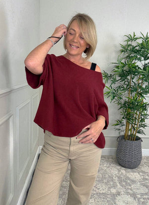 Serelai Luxe Wide - Sleeve Jumper 8 - 18 Wine - Susie's Boutique - | Women's Fashion Online