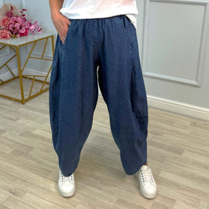 Georgia Chambray Cocoon Trousers / Joggers – Sizes 8–20 - Susie's Boutique - | Women's Fashion Online