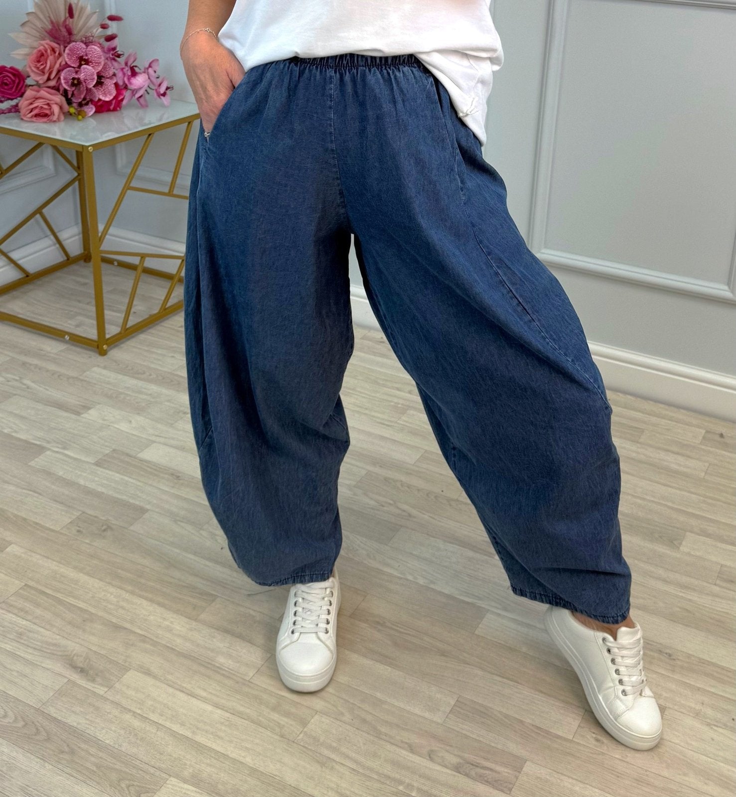 Georgia Chambray Cocoon Trousers / Joggers – Sizes 8–20 - Susie's Boutique - | Women's Fashion Online