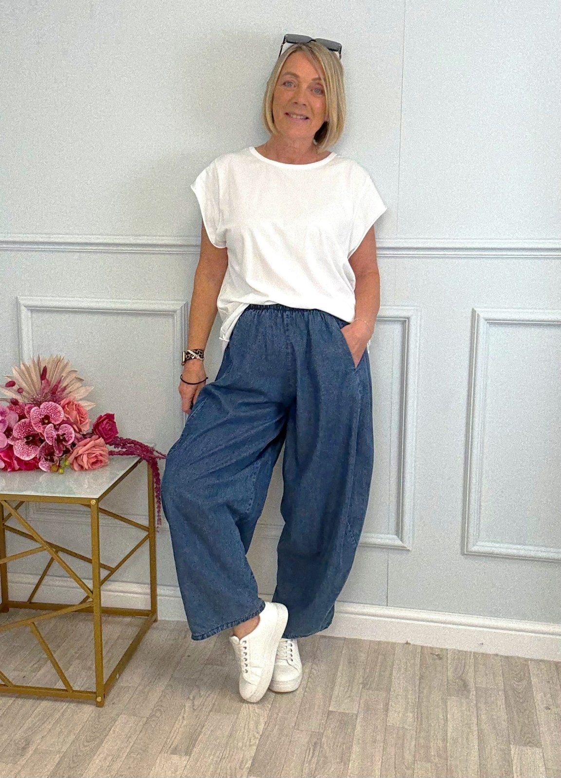 Georgia Chambray Cocoon Trousers / Joggers – Sizes 8–20 - Susie's Boutique - | Women's Fashion Online