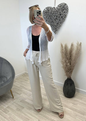 Vanessa Lightweight Shrug White - Susie's Boutique