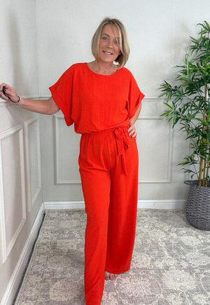 Elara Batwing Jumpsuit 8 - 16 Orange - Susie's Boutique - | Women's Fashion Online
