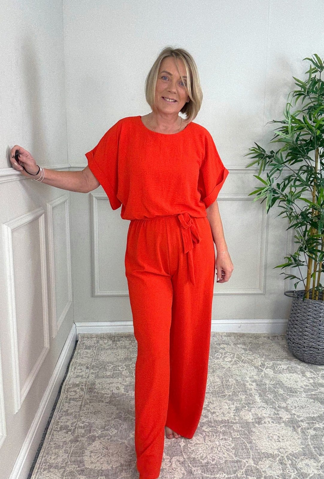 Elara Batwing Jumpsuit 8 - 16 Orange - Susie's Boutique - | Women's Fashion Online