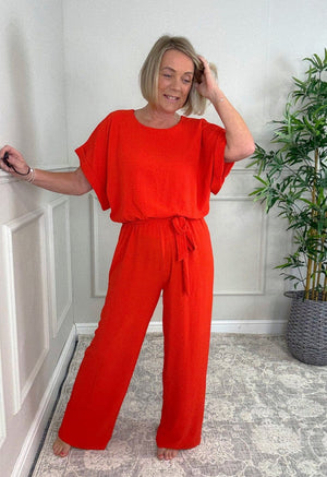 Elara Batwing Jumpsuit 8 - 16 Orange - Susie's Boutique - | Women's Fashion Online