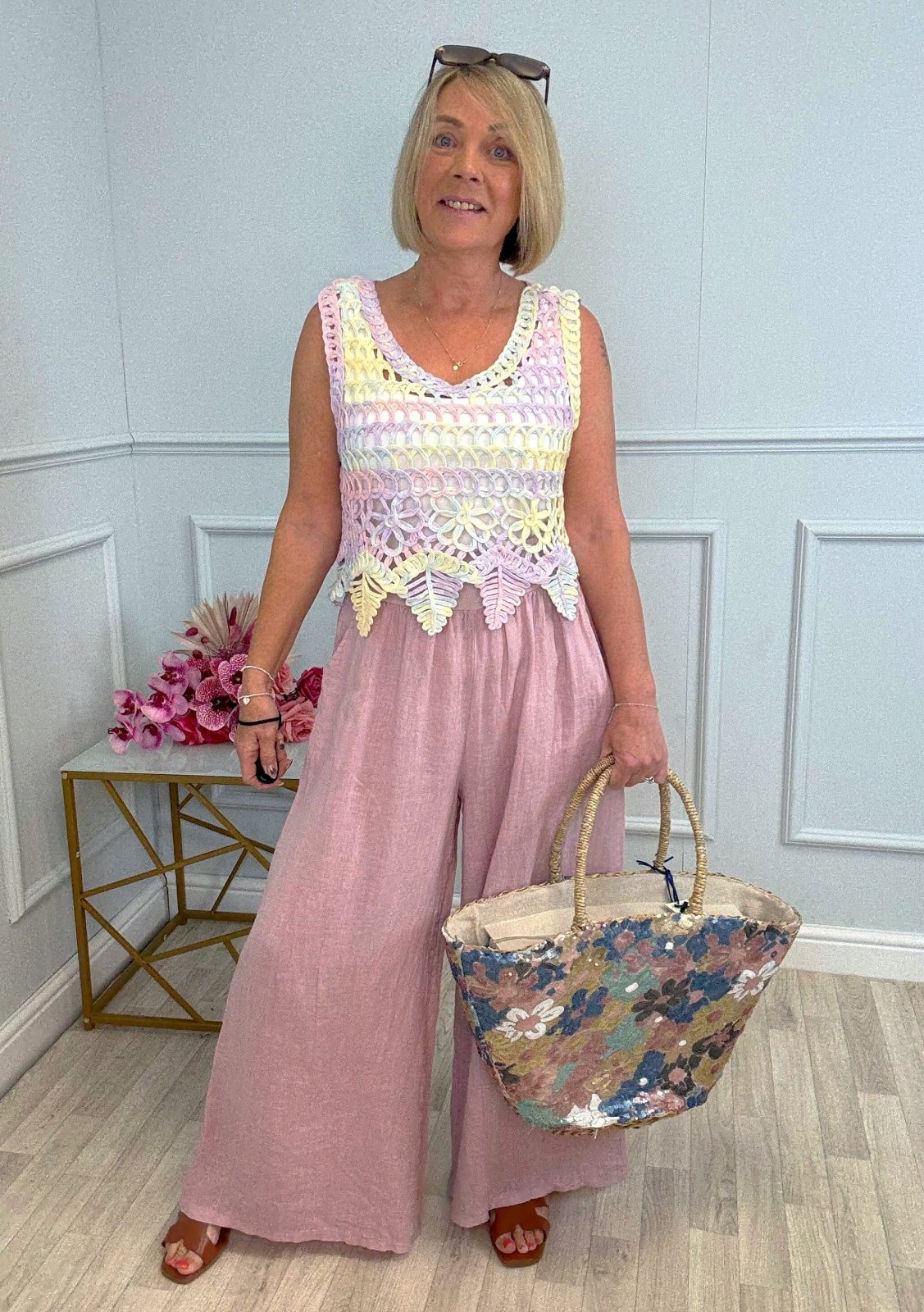 Issey Rainbow Pastel Crochet Scallop Hem Vest 8 - 16 - Susie's Boutique - | Women's Fashion Online