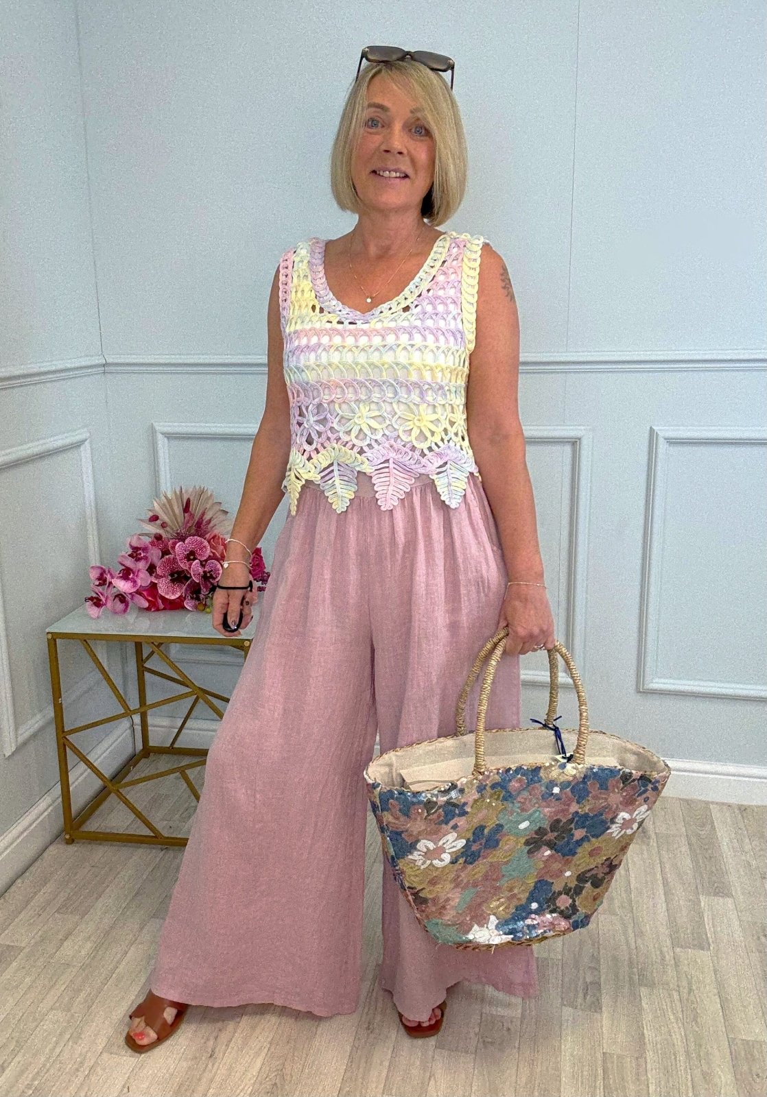 Issey Rainbow Pastel Crochet Scallop Hem Vest 8 - 16 - Susie's Boutique - | Women's Fashion Online