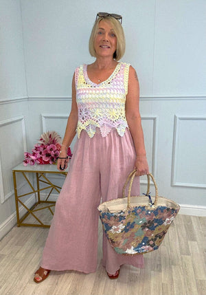 Issey Rainbow Pastel Crochet Scallop Hem Vest 8 - 16 - Susie's Boutique - | Women's Fashion Online