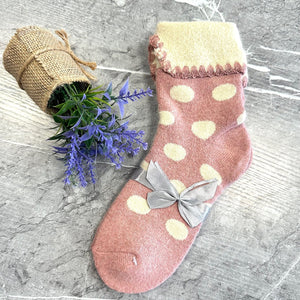 Polka Dot Fold Over Bed Socks (3Colours) - Susie's Boutique - | Women's Fashion Online