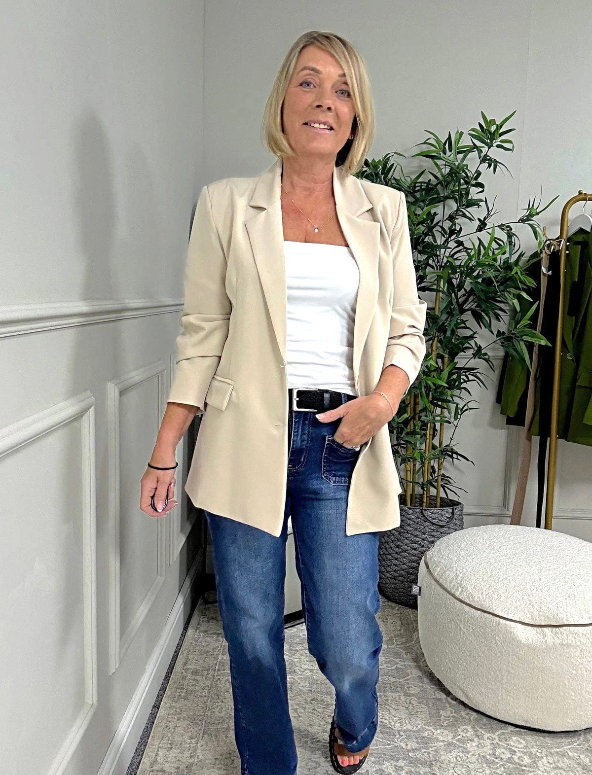 Valentina Blazer 10 - 16 Sand - Susie's Boutique - | Women's Fashion Online