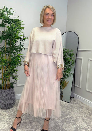 Aurelia Jumper & Pleated Tulle Dress Set – Sand - Susie's Boutique - | Women's Fashion Online