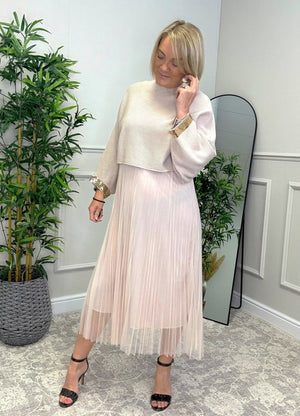 Aurelia Jumper & Pleated Tulle Dress Set – Sand - Susie's Boutique - | Women's Fashion Online
