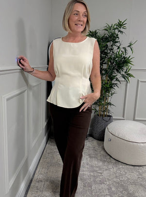 Elina Tie - Back Sleeveless Top 10–18 Sand - Susie's Boutique - | Women's Fashion Online