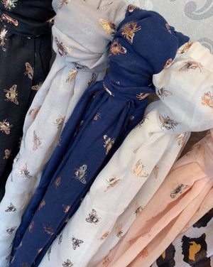Foil Bee Scarf. - Susie's Boutique