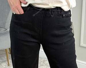 G - Smack Zelina Drawstring Straight - Leg Jeans Black 10 - 20 - Susie's Boutique - | Women's Fashion Online