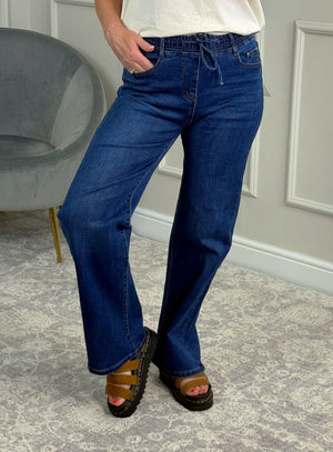 G - Smack Zelina Drawstring Straight - Leg Jeans Dark Wash 10 - 20 - Susie's Boutique - | Women's Fashion Online