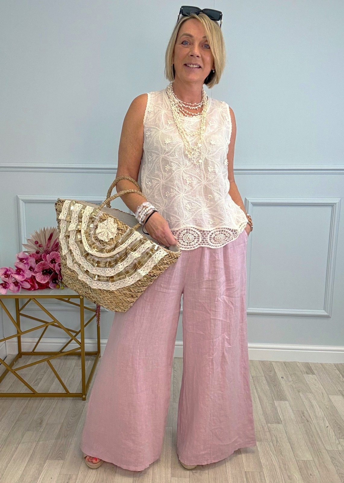 Marina Embroidered Top with Lace Hem 8 - 16 - Susie's Boutique - | Women's Fashion Online