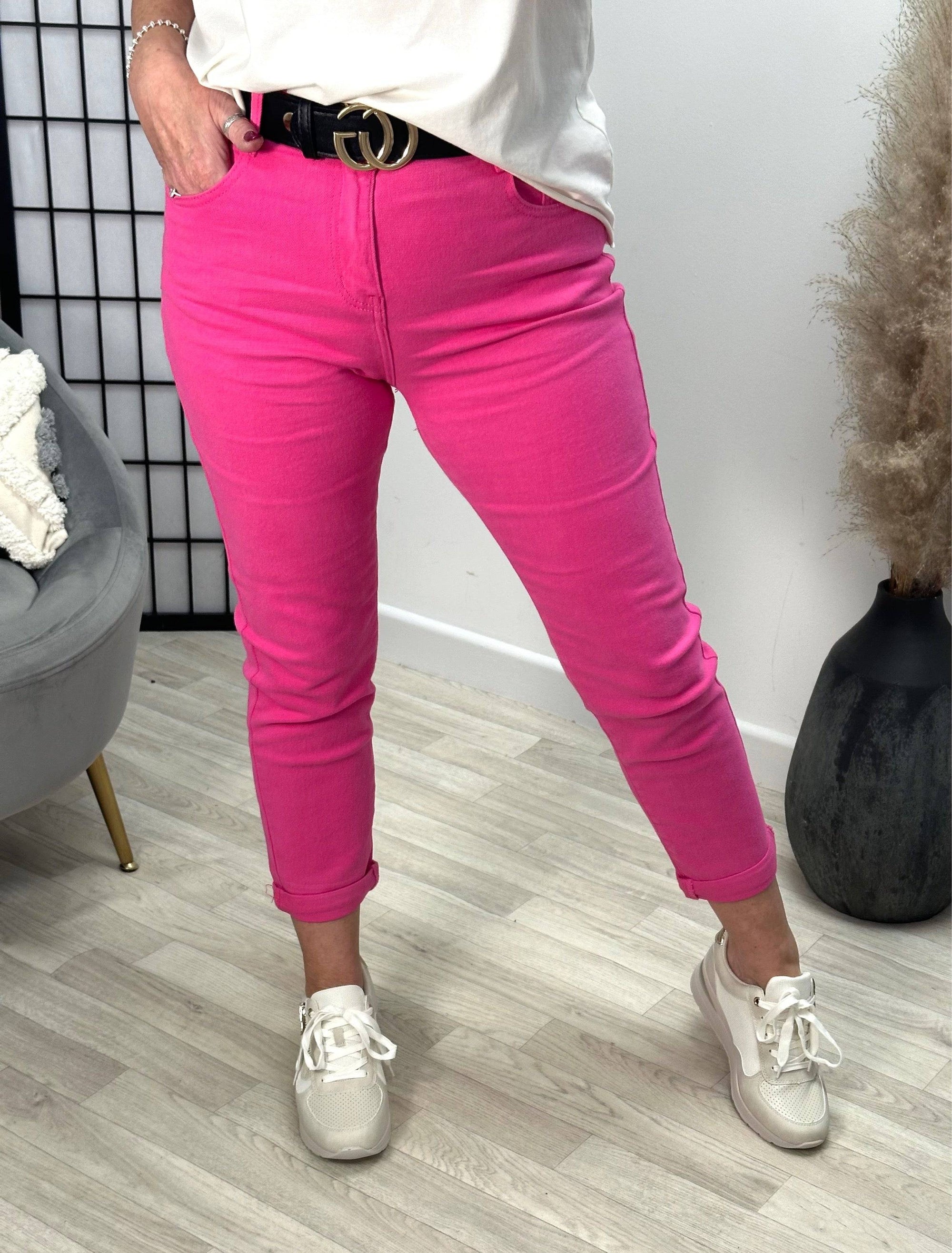G-Smack Emily Mom Fit Jeans 8-18 Cerise NO RETURNS ON SALE ITEMS - Susie's Boutique