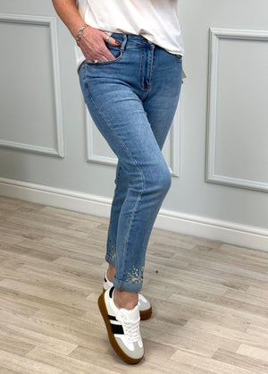 G - Smack Emily Mom Fit Jeans 8 - 18 Embroidered Hem - Susie's Boutique - | Women's Fashion Online