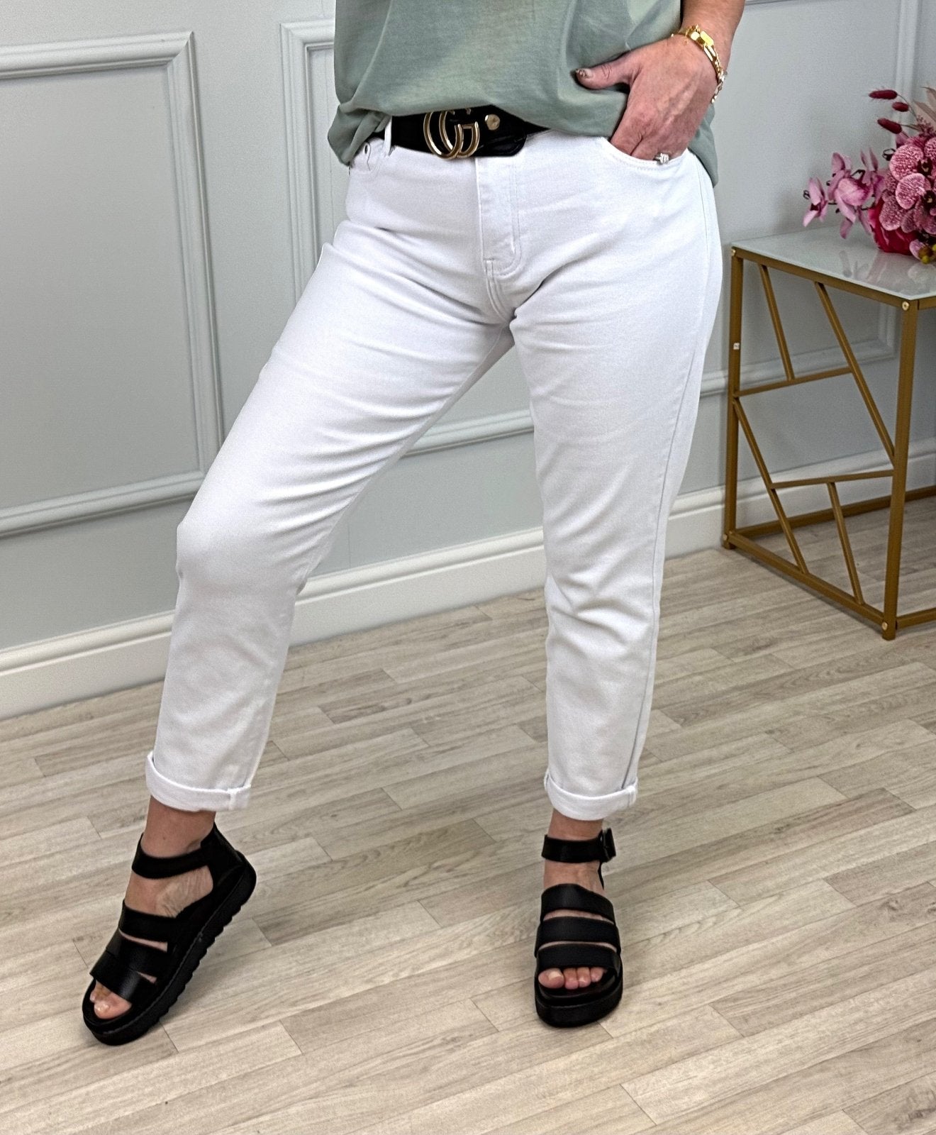 G - Smack Emily Mom Fit Jeans 8 - 22 White - Susie's Boutique - | Women's Fashion Online