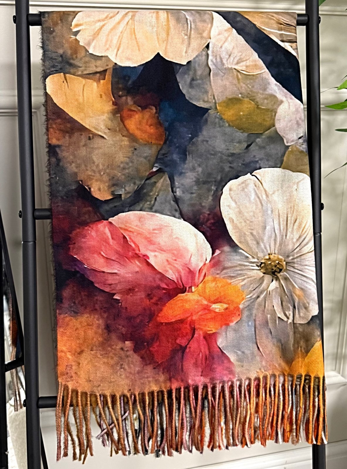 Watercolour Floral Tassel Scarf – Sunset Petals - Susie's Boutique - | Women's Fashion Online