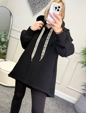 Julie Oversized Fleece Hoodie 10-18 Black - Susie's Boutique