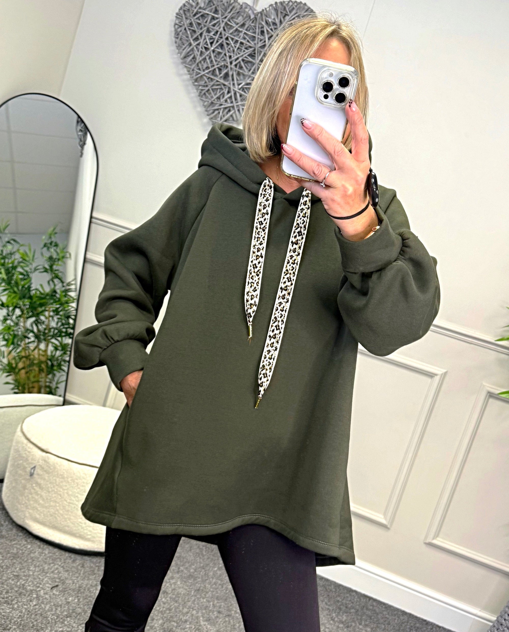 Julie Oversized Fleece Hoodie 10-18 Khaki - Susie's Boutique