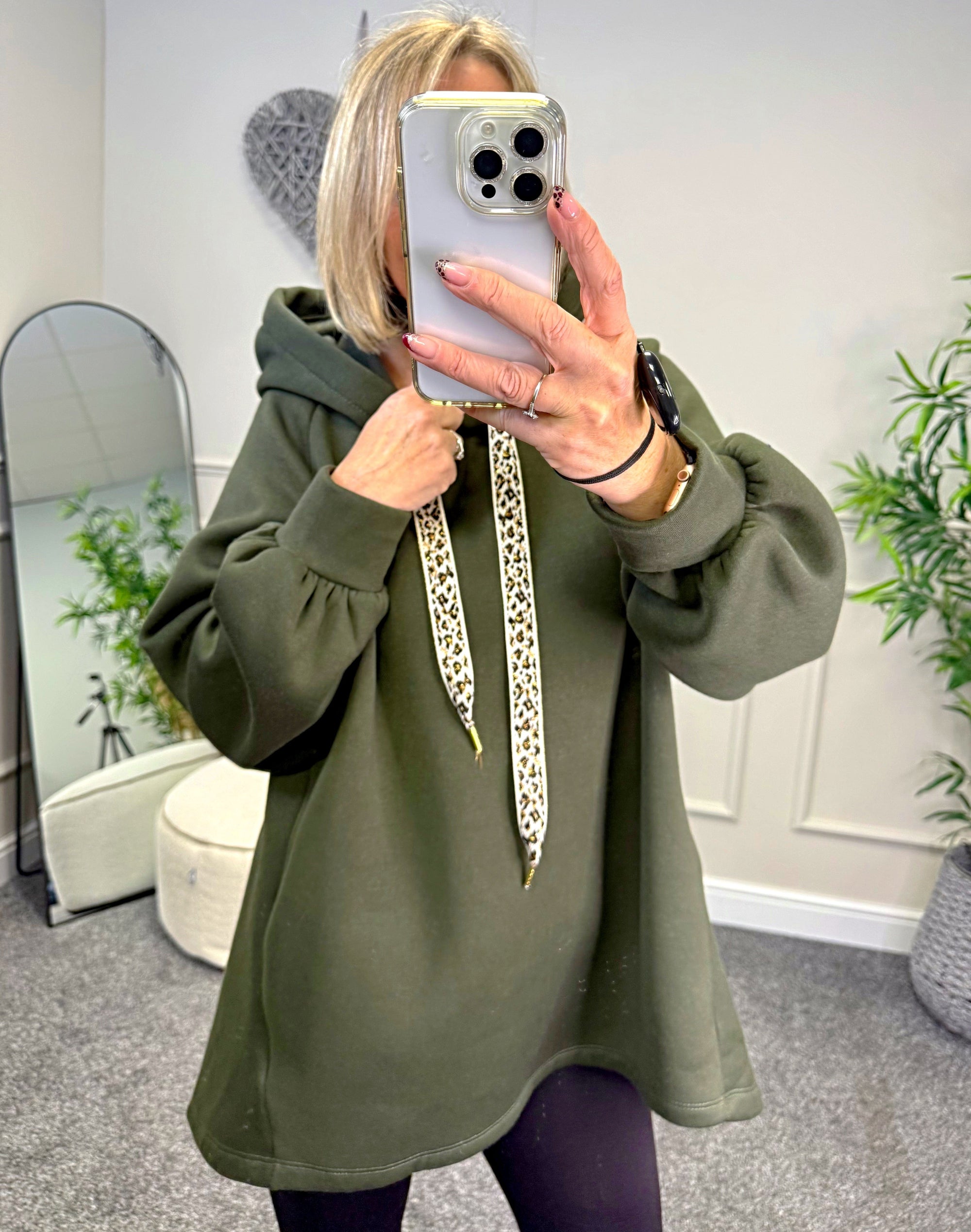 Julie Oversized Fleece Hoodie 10-18 Khaki - Susie's Boutique