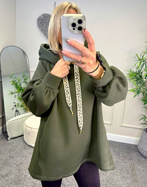 Julie Oversized Fleece Hoodie 10-18 Khaki - Susie's Boutique