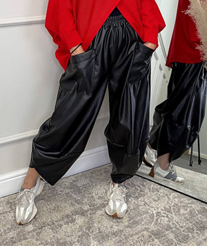 Lauren PU Cocoon Pants 12 - 18 Black - Susie's Boutique - | Women's Fashion Online