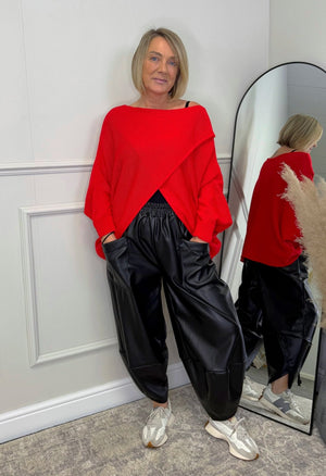 Lauren PU Cocoon Pants 12 - 18 Black - Susie's Boutique - | Women's Fashion Online