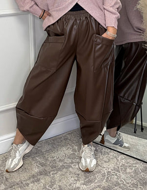 Lauren PU Cocoon Pants 12 - 18 Chocolate - Susie's Boutique - | Women's Fashion Online