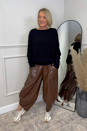 Lauren PU Cocoon Pants 12 - 18 Chocolate - Susie's Boutique - | Women's Fashion Online