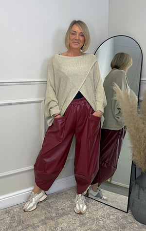 Lauren PU Cocoon Pants 12 - 18 Wine - Susie's Boutique - | Women's Fashion Online