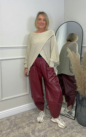 Lauren PU Cocoon Pants 12 - 18 Wine - Susie's Boutique - | Women's Fashion Online