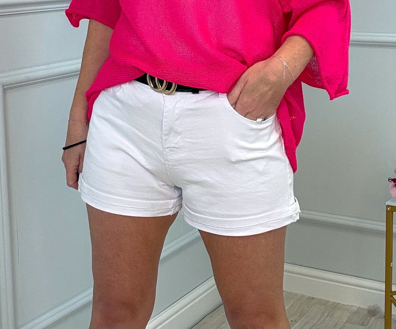 Layla White Denim Shorts 10 - 18 - Susie's Boutique - | Women's Fashion Online