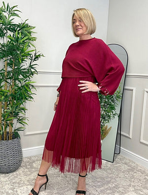 Aurelia Jumper & Pleated Tulle Dress Set – Wine - Susie's Boutique - | Women's Fashion Online