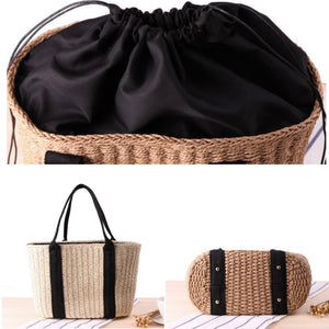 Milos Soft Straw Lined Beach Handbag - Susie's Boutique