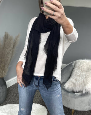 Raw Edge Muslin Large Scarf - Susie's Boutique