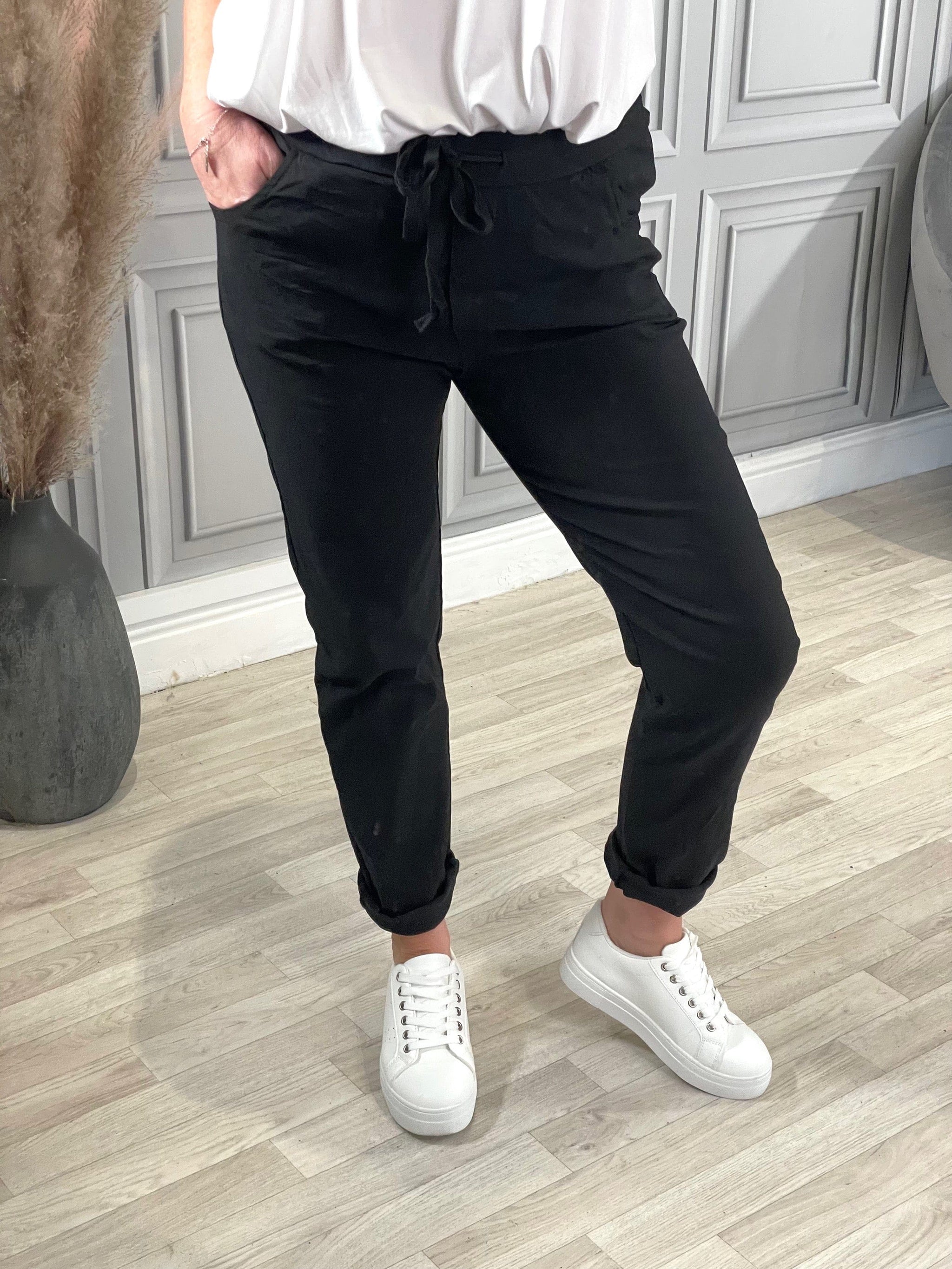 Stretchy black hotsell trousers